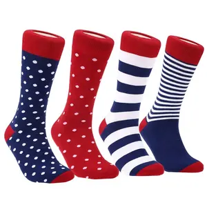 High Quality OEM Custom Logo Colorful Combed Cotton Dress Socks Men