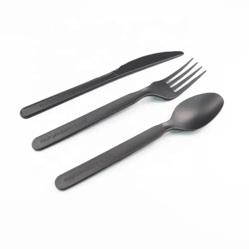 Saludable de cubiertos de plástico desechable Biodegradable utensilios de plástico compostables PLA cubiertos