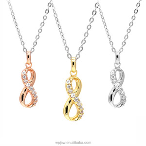 Collier avec pendentif infini à la mode pour femmes, en argent Sterling 925, Rhodium et or Rose, bijoux tendance - Product Image 1