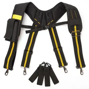 Electrician Padded Work Suspenders With Detachable Phone Holder Adjustable Tool Belt Suspenders For Men Heavy Duty For Carpenter