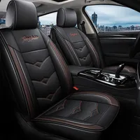 Luxus Leder Autos itz bezüge Komplett set Universal Size Airbag Kompatibel Brown Line Stitching Wasserdicht
