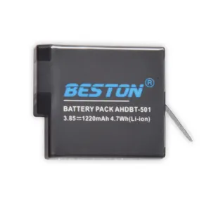 Beston 1220mAh AHDBT-501 Goproヒーロー用リチウムイオン充電式バッテリーパック5/6