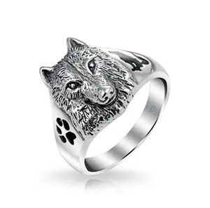 Wilden Wolf Männer 925 Sterling Silber Ringe