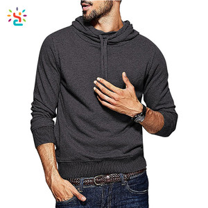 Sweat-shirt de haute qualité, uni, coupe ajustée, sans poche, sweat-shirt uni pour homme, en molleton français, lourd - Product Image 2