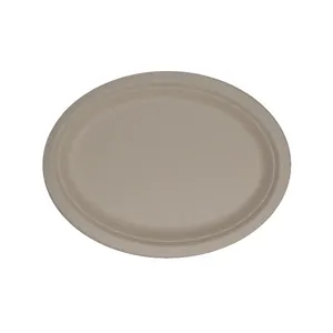 Compostable Plates Compostable Disposable 12.5" Oval Sugarcane Plate