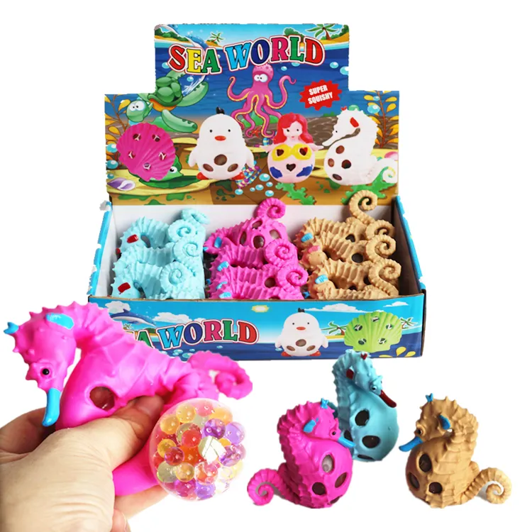 Toptan süngerimsi boncuk hayvan deniz atı Squishy topu oyuncak sıkılabilir oyuncak stres giderici topu çocuklar çocuklar için komik oyuncaklar