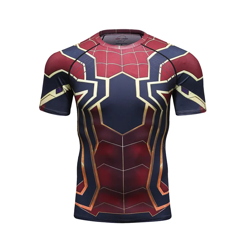 Новый стиль супергероя «Человек-паук», футболка для мужчин Спорт на открытом воздухе одежда 3D печати, из х/б футболка