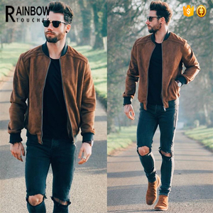 Winter Fashion Custom Design Leather <strong>Suede</strong> Bomber <strong>Jacket</strong> for <strong>Men</strong> - Product Image 1