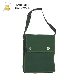 Bolsa de lona portátil, tela verde do exército, ombro único, cinto de ferramenta de carpinteiro