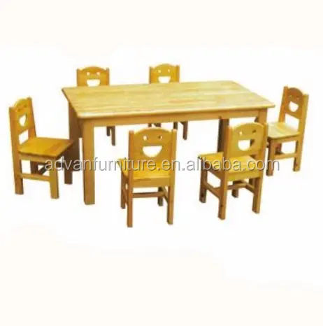 hot sell solid wood school furniture kindergarten desks and chairs