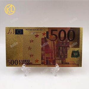 <span class=keywords><strong>24K</strong></span>金箔ユーロ500紙幣新年ギフト用プラスチックスタンド付き - Product Image 1