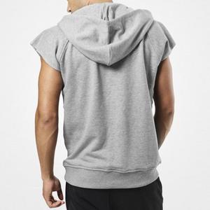 Custom Logo Design Printed Plus Size Casual Knitted 100% Cotton Summer Sleeveless Gym <strong>Hoodie</strong> - Product Image 2