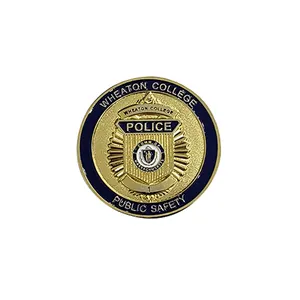 Diseño de encargo de la promoción souvenir oro metal estampado moneda en blanco