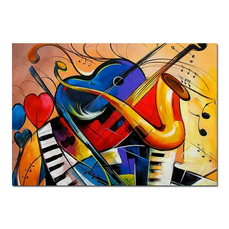 Pintura de arte de parede abstrata moderna de bens domésticos populares, instrumento musical