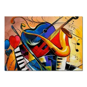 abstract guitar oil painting on canvas