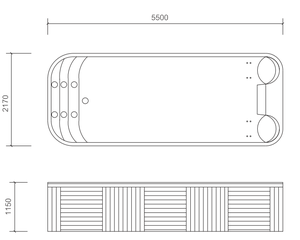 5.5 m longueur bain à remous piscine / <span class=keywords><strong>grand</strong></span> bain <span class=keywords><strong>spa</strong></span> extérieur / piscine extérieure - Product Image 4