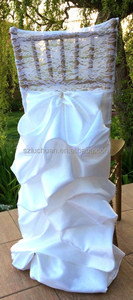 Funda de <span class=keywords><strong>silla</strong></span> de encaje de tafetán verde, cubierta de <span class=keywords><strong>silla</strong></span> con volantes para banquete de boda, personalizada, color blanco - Product Image 6