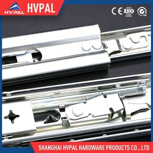 HVPAL Auto bloqueo ball bearing drawer slides, telescópica extensión completa de diapositivas canal carril - Product Image 1
