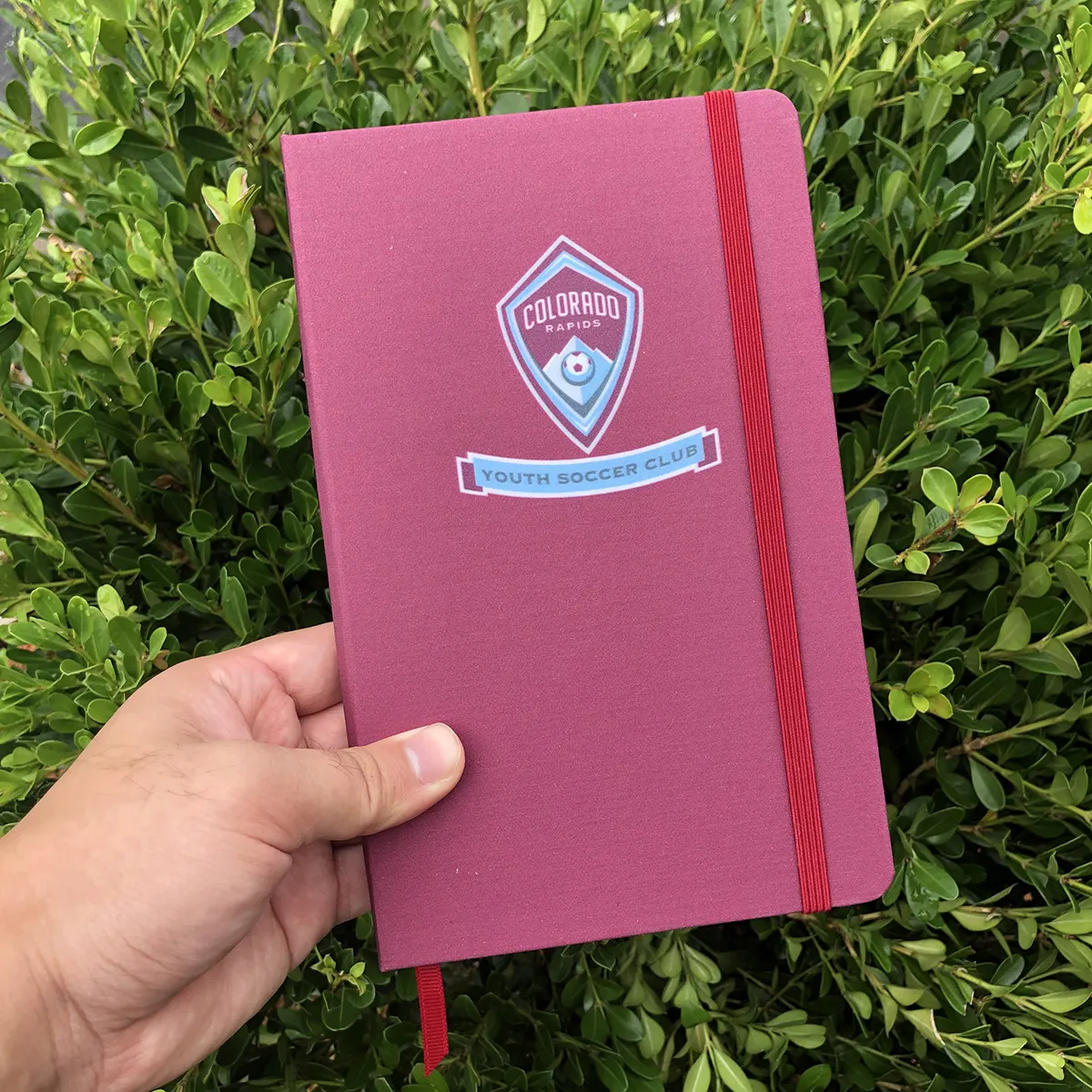 Custom printing notebook fabric hardcover youth soccer club company stuff notes journal