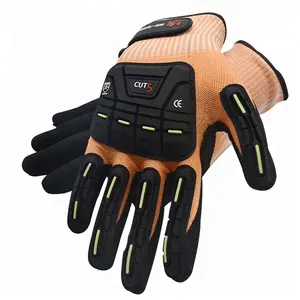 Gants en cuir anti-coupures, de couleur verte, résistante aux impacts et aux impacts, en388 100