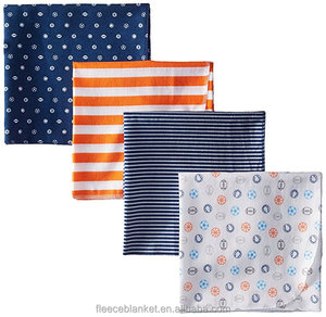 Chino fábrica de tejido enrejado y tartán, elefantes impreso 4 Pack bebé Mantas de Franela - Product Image 2