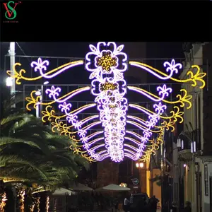 Outdoor Large Christmas Decoration Across Street Motif Lights