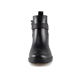 Stivaletti <span class=keywords><strong>con</strong></span> <span class=keywords><strong>Tacco</strong></span> Basso dal Design Unico, <span class=keywords><strong>Stivali</strong></span> <span class=keywords><strong>da</strong></span> <span class=keywords><strong>Pioggia</strong></span> Neri in Gomma per Donne - Product Image 5
