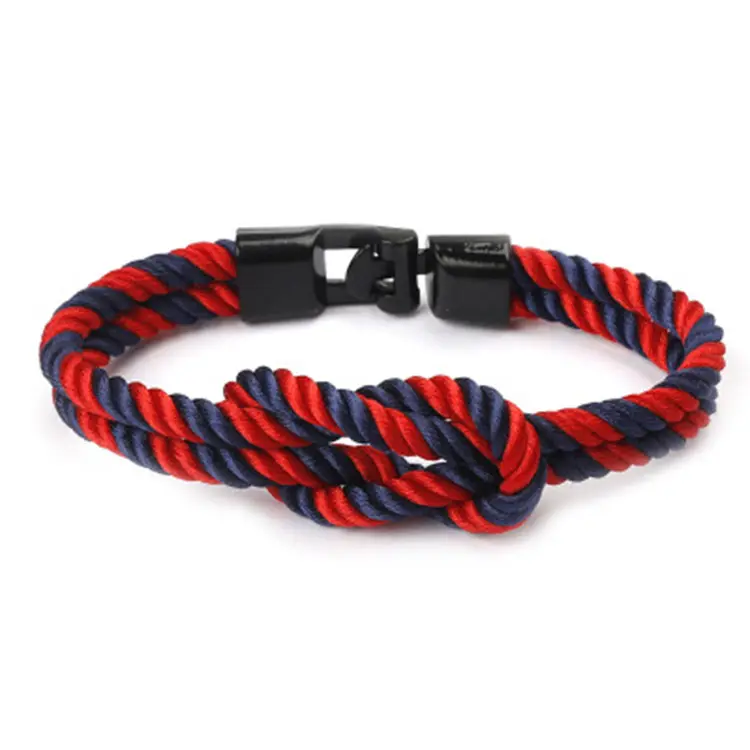 Unique Design Multi colors Nautical Knot Rope Bracelet Nautical Charm Bracelet For Men Can be Customized Logo
