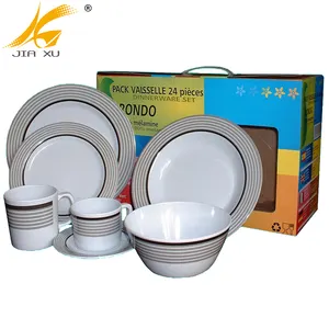 Peralatan Makan Melamin, 28Pcs Set Alat Makan Melamin