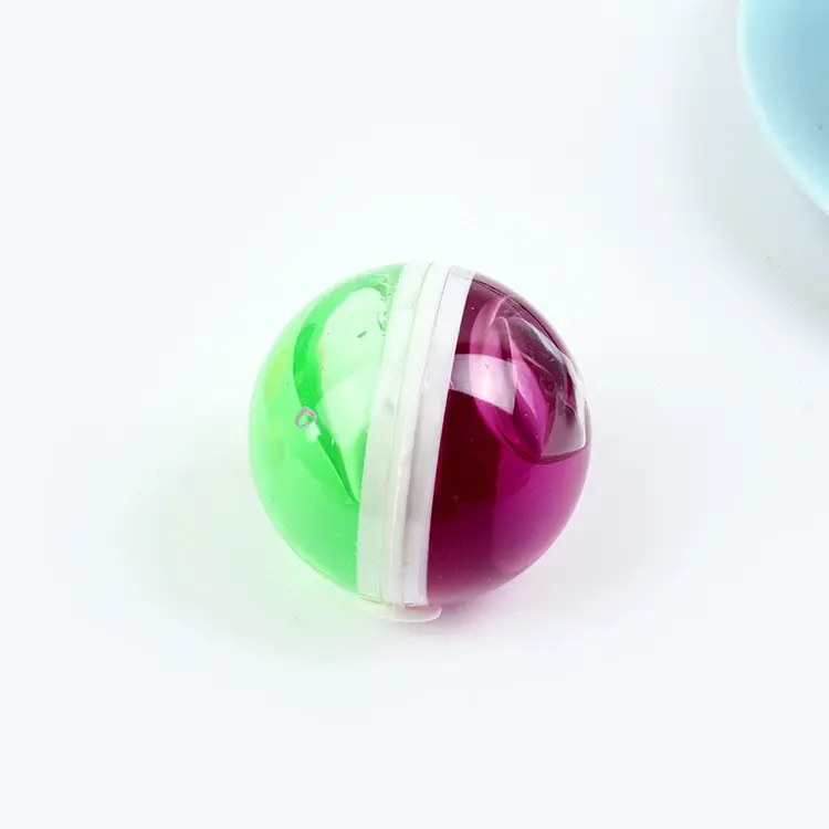 Melma di capsula colorata in cristallo trasparente bicolore fai-da-te in argilla ecologica all'ingrosso da 5.0cm per distributore automatico