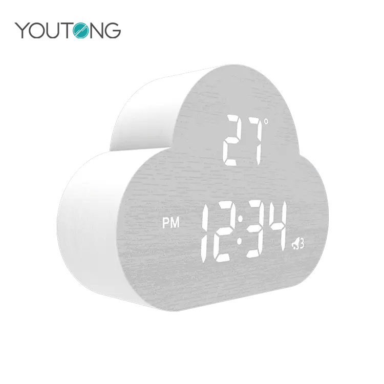 Digital Alarm Clock LED Time Display Time Calendar Temperature Display Smart Wake Up Clock