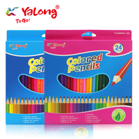 Yalong Offre Spéciale : Crayons de Couleur Triangle en Bois de Peuplier Naturel et Doux, 12/18/24 Couleurs, pour Étudiants et Enfants