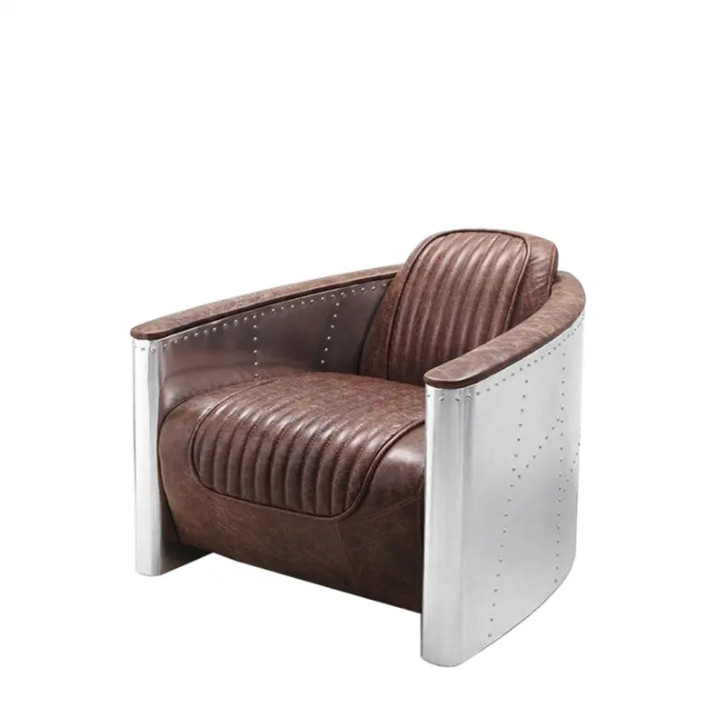 Latest leather rivet aluminum creative gorgeous sofa chair