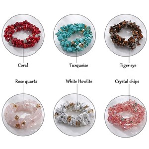 Di nuovo Modo di <span class=keywords><strong>Corallo</strong></span> Turchese Occhio di Tigre Pietra Quarzo Rosa Bianco HoAwlite Chip di Cristallo Perline Braccialetto Lungo - Product Image 2