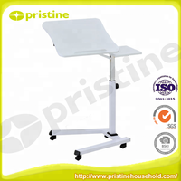 Chariot pour ordinateur portable réglable en MDF avec cadre métallique et roulettes pour usage domestique ou au bureau