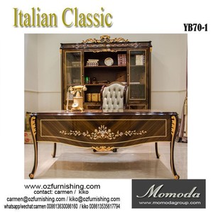 Bureau de direction de luxe YB70-1, style italien noble, table de lecture classique, chaise, bibliothèque, meubles de bureau à domicile élégants - Product Image 2