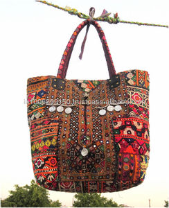 Bolso de hombro Banjara tribal antiguo de alta calidad, bolso de tela Banjara india con forro de algodón - Product Image 1