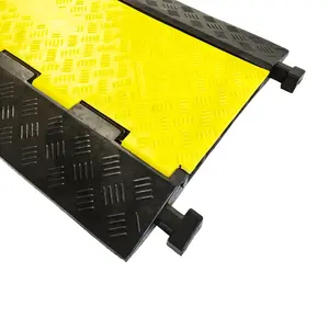 Heavy Duty Cable Protector Straight Ramp Flexible 90cm 100% Reclyed Rubber 5 Channel Heavy Duty Cable Protector Ramp Straight Cable Covers Hump