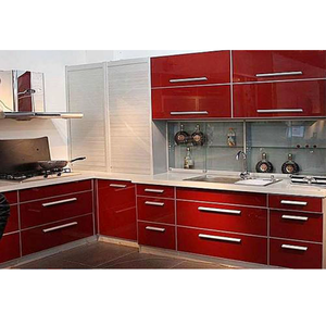 Zhihua Red Color Aluminium Kitchen <strong>Cabinet</strong> Design for Sale Modern Pantry Cupboards - Product Image 1