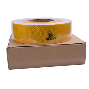 5cm x 45.7m vật liệu phản chiếu màu vàng đỏ trắng PVC <span class=keywords><strong>ECE</strong></span> <span class=keywords><strong>104</strong></span> <span class=keywords><strong>r</strong></span> 00 001 Micro lăng kính 3m Băng phản chiếu cho các loại xe tải an toàn - Product Image 3