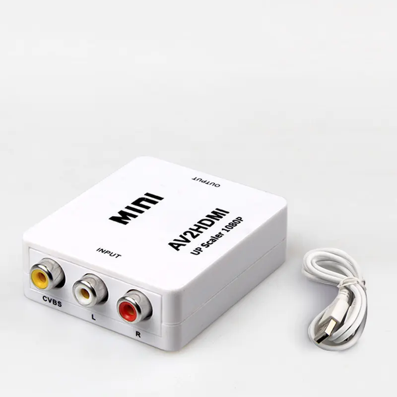 AV al Convertitore di HDMI 1080P 3RCA Composito CVBS AV RCA R/L a HDMI Video Audio Converter Adapter supporto PAL NTSC