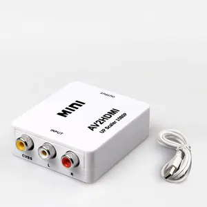 AV到HDMI转换器1080P 3RCA复合CVBS AV RCA R/L到HDMI视频音频转换器适配器支持PAL NTSC