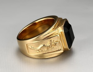 Handels sicherung Mode 18 Karat Gold Diamantringe Herren Vintage Mosaik Schmuck Großhandel - Product Image 4