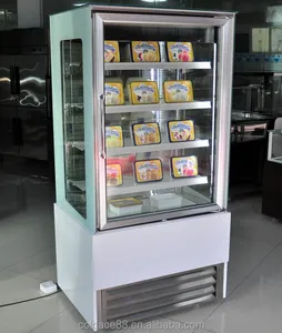 Réfrigérant modèle R404a, congélateur vertical avec vitrine en icecream,-18 température