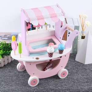 Neue design simulation eis mädchen kind warenkorb spielzeug supermarkt auto holz pädagogisches spielzeug für kinder - Product Image 4