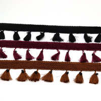 Komuu — frange de ruban en dentelle, 4 pièces, garniture Pompon en coton, Pompon ethnique Pom, tresse pour décoration de maison, garniture en tissu, bricolage, couture