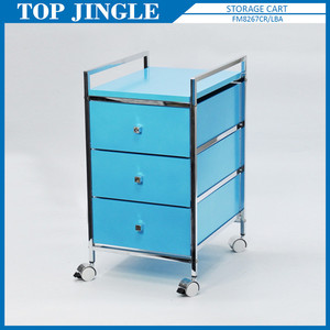 4 Tier Metal Wooden Drawer <b>Storage</b> <b>Trolley</b> Cart - Product Image 2