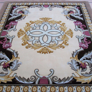 Tappeto e Moquette Tradizionale Floreale Intagliato a Mano 100% Lana a Pelo Alto Antiscivolo - Vendita Diretta dalla Fabbrica - Product Image 1