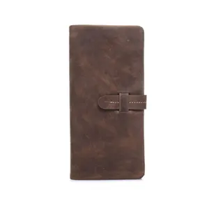 2018 Hot selling long design vintage imperial horse leather wallet for men