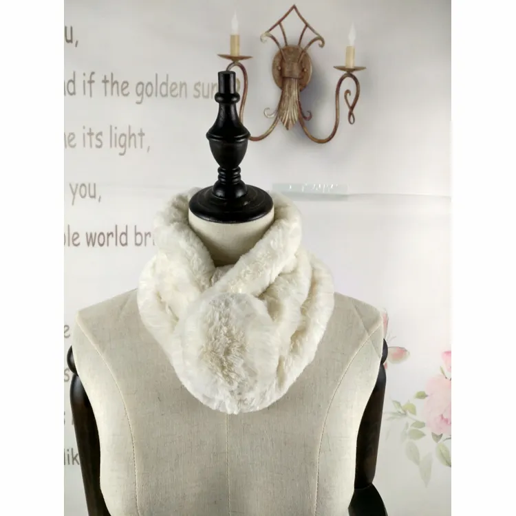 STABILE New Ladies fashion faux fur scarf warm in winter Rabbit fur ball scarf